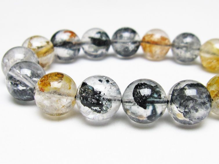 ブラックエレスチャルクォーツ ブレスレット 13mm 一点物 111-54238