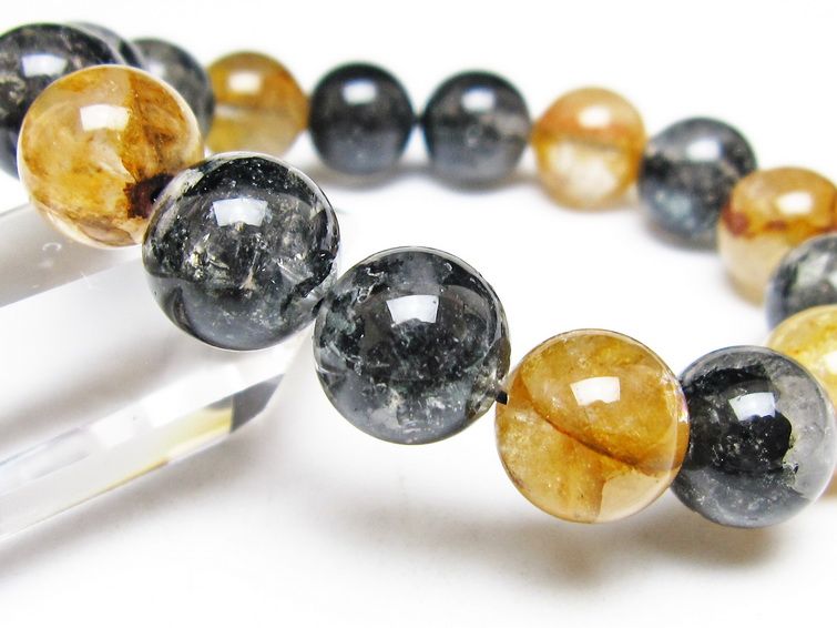 ブラックエレスチャルクォーツ ブレスレット 13mm 一点物 111-54239