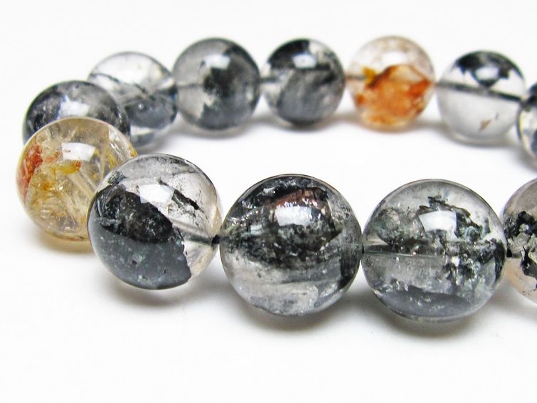 ブラックエレスチャルクォーツ ブレスレット 16mm 一点物 111-54250