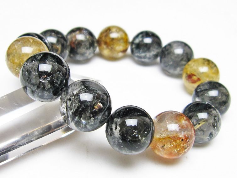 ブラックエレスチャルクォーツ ブレスレット 16mm 一点物 111-54251