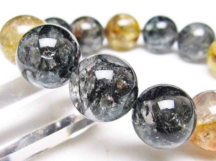 ブラックエレスチャルクォーツ ブレスレット 16mm 一点物 111-54251
