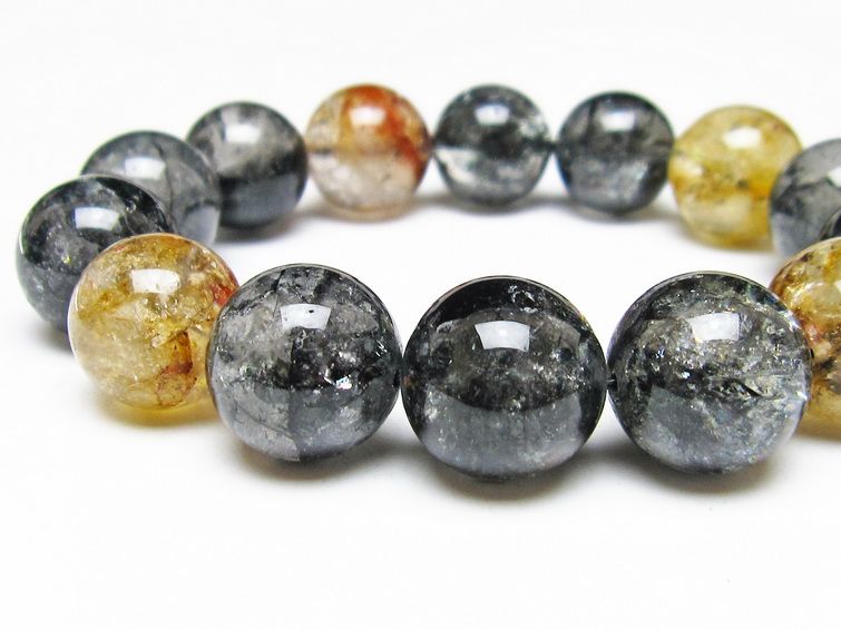 ブラックエレスチャルクォーツ ブレスレット 16mm 一点物 111-54251