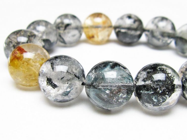 ブラックエレスチャルクォーツ ブレスレット 16mm 一点物 111-54252