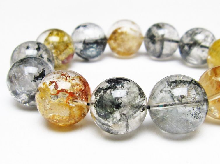 ブラックエレスチャルクォーツ ブレスレット 18mm 一点物 111-54253