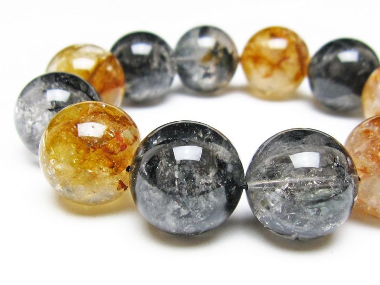 ブラックエレスチャルクォーツ ブレスレット 19mm 一点物 111-54256