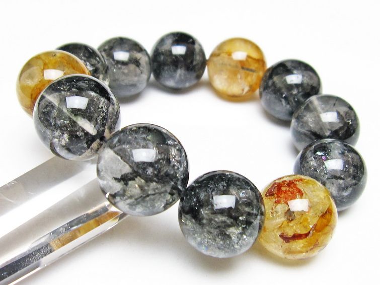 ブラックエレスチャルクォーツ ブレスレット 20mm 一点物 111-54257