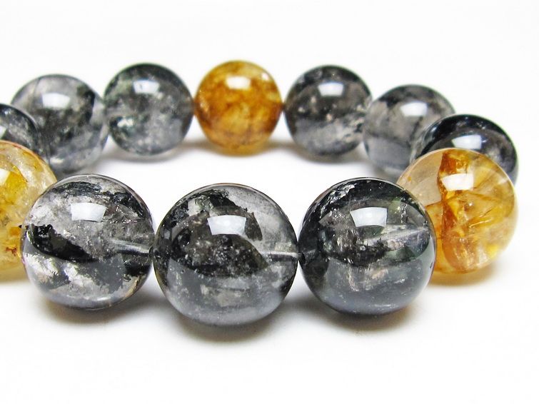 ブラックエレスチャルクォーツ ブレスレット 20mm 一点物 111-54257