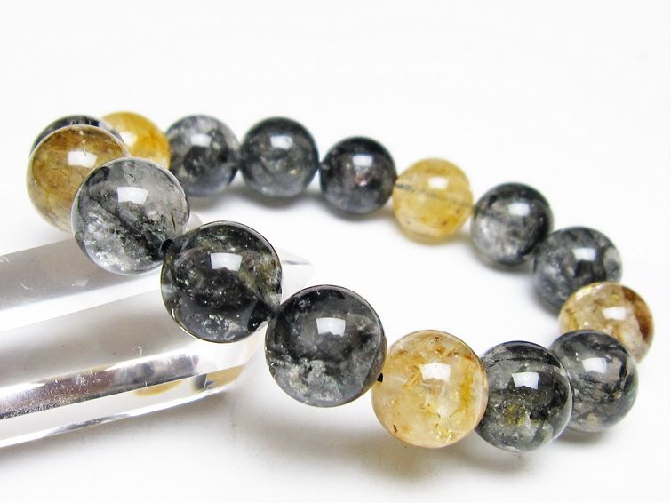 ブラックエレスチャルクォーツ ブレスレット 13mm 一点物 111-54261