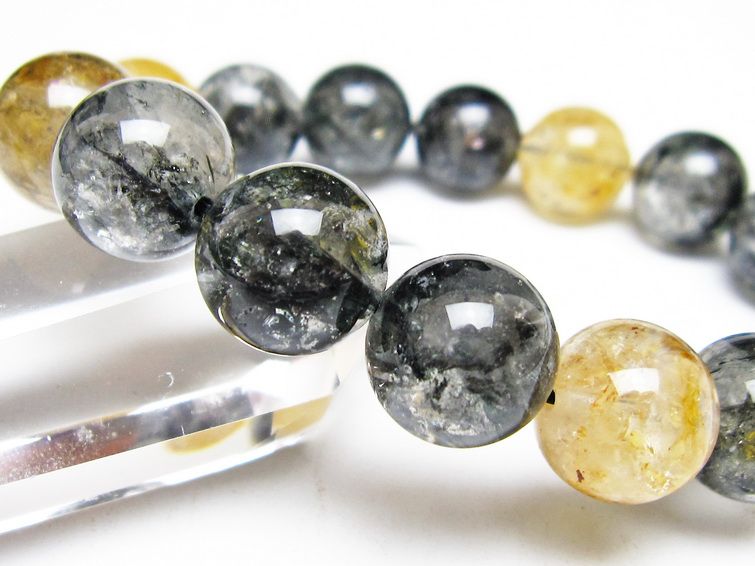 ブラックエレスチャルクォーツ ブレスレット 13mm 一点物 111-54261