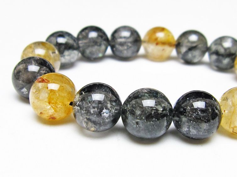 ブラックエレスチャルクォーツ ブレスレット 13mm 一点物 111-54261