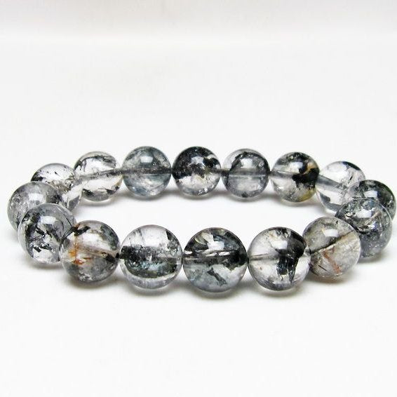 ブラックエレスチャルクォーツ ブレスレット 13mm 一点物 111-54267