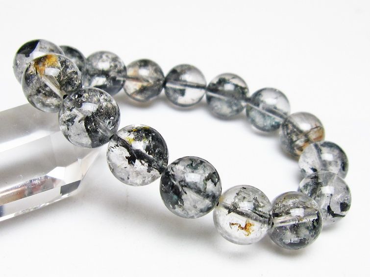 ブラックエレスチャルクォーツ ブレスレット 13mm 一点物 111-54267