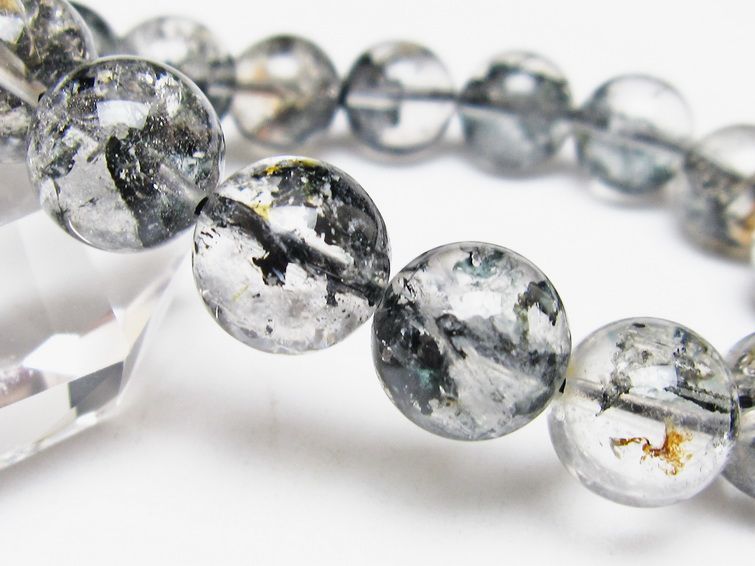 ブラックエレスチャルクォーツ ブレスレット 13mm 一点物 111-54267