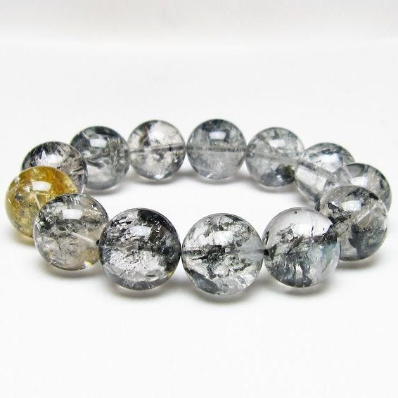 ブラックエレスチャルクォーツ ブレスレット 18mm 一点物 111-54271