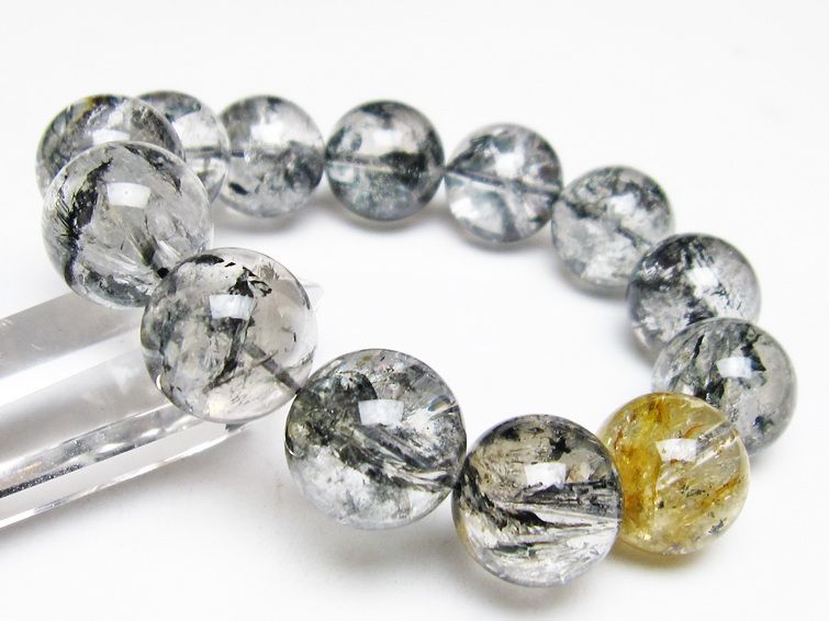 ブラックエレスチャルクォーツ ブレスレット 18mm 一点物 111-54271
