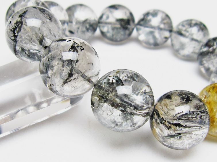 ブラックエレスチャルクォーツ ブレスレット 18mm 一点物 111-54271