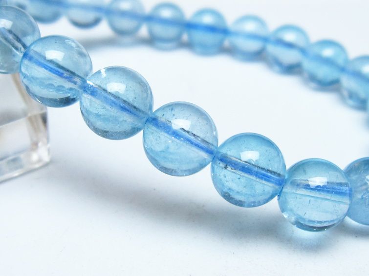 ブルートパーズ ブレスレット 8mm トパーズ ブレス 一点物 111-54467