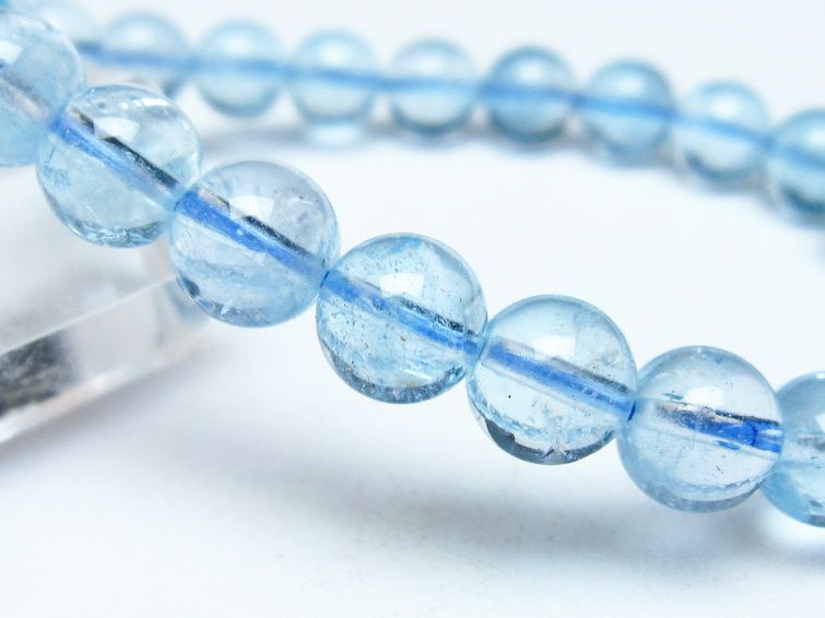 ブルートパーズ ブレスレット 8mm トパーズ ブレス 一点物 111-54508