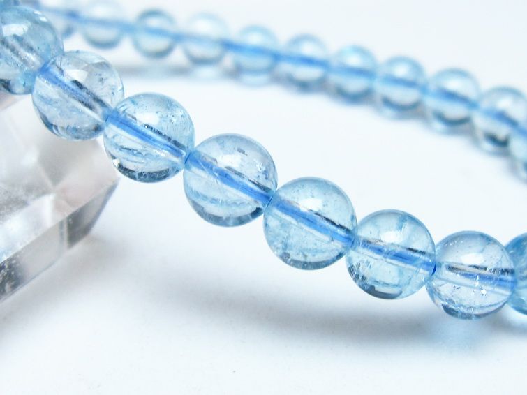 ブルートパーズ ブレスレット 7mm トパーズ ブレス 一点物 111-54521