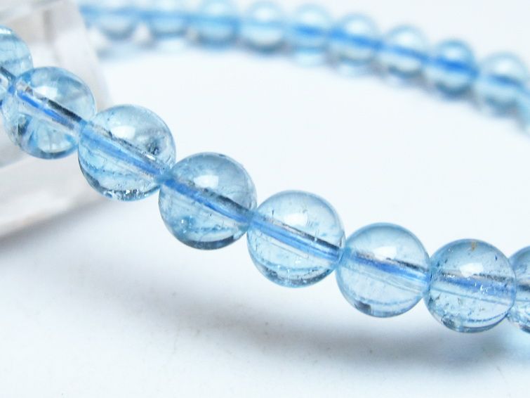 ブルートパーズ ブレスレット 6mm トパーズ ブレス メール便可 一点物 111-54527