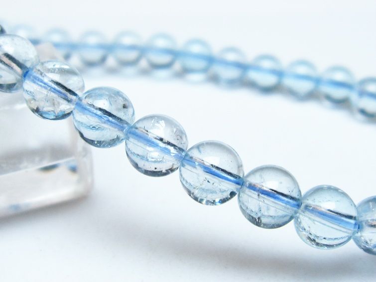 ブルートパーズ ブレスレット 6mm トパーズ ブレス メール便可 一点物 111-54531