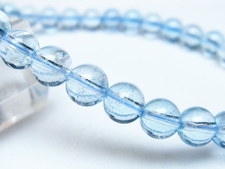 ブルートパーズ ブレスレット 6mm トパーズ ブレス メール便可 一点物 111-54533
