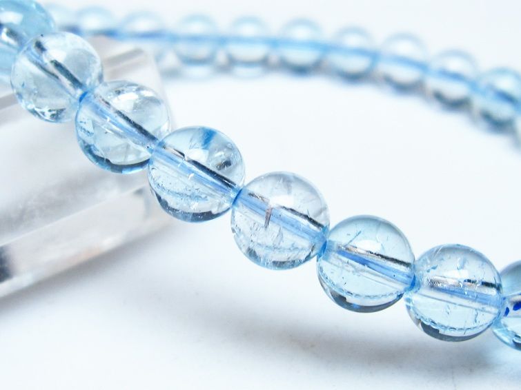 ブルートパーズ ブレスレット 7mm トパーズ ブレス 一点物 111-54552