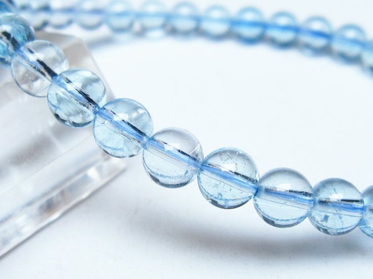 ブルートパーズ ブレスレット 6mm トパーズ ブレス 一点物 111-54584