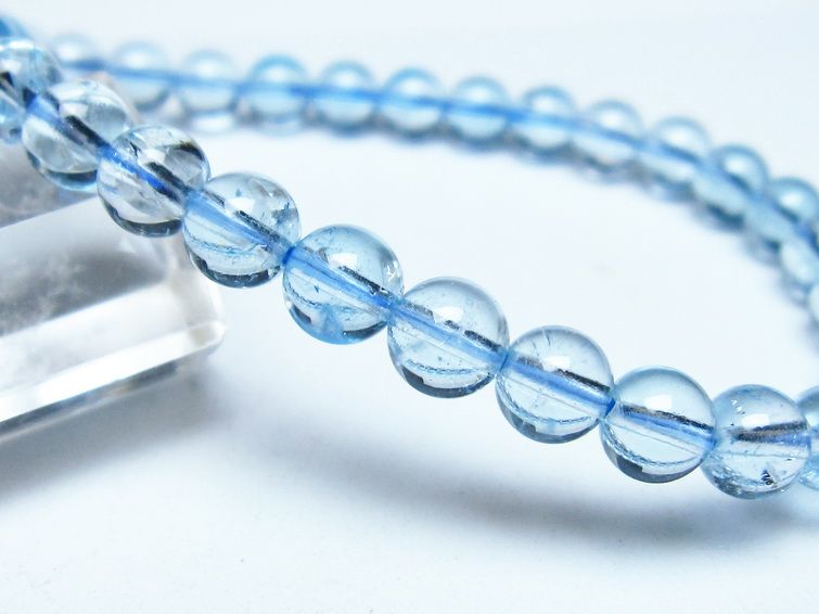 ブルートパーズ ブレスレット 6mm トパーズ ブレス 一点物 111-54585