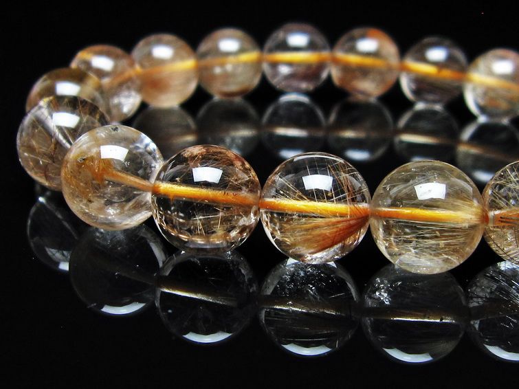 ルチルクォーツ ブレスレット 12mm ゴールドルチル ブロンズルチル