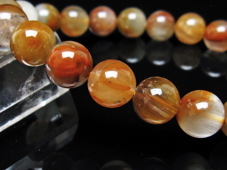 ルチルクォーツ ブレスレット 10mm ゴールドルチル ブロンズルチル メール便可 一点物 111-54840