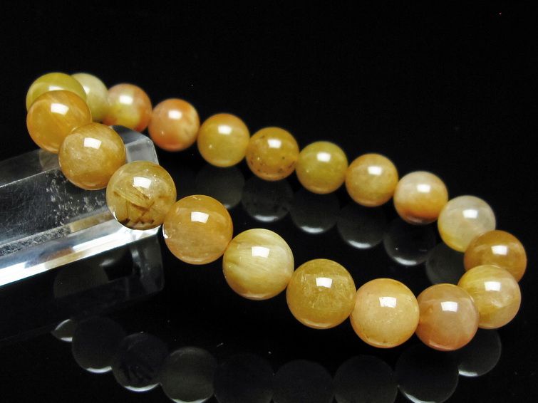 ルチルクォーツ ブレスレット 10mm ゴールドルチル ブロンズルチル メール便可 一点物 111-54867