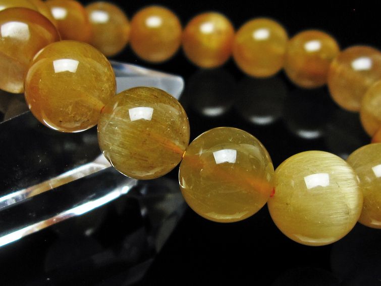 ルチルクォーツ ブレスレット 12mm ゴールドルチル ブロンズルチル 一点物 111-54870