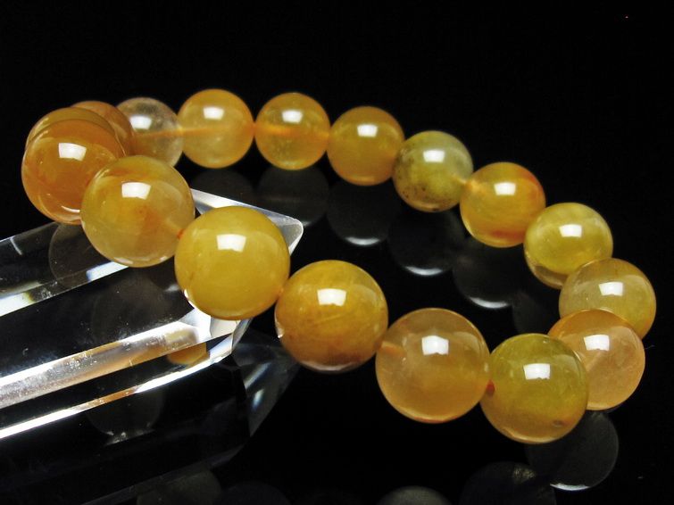 ルチルクォーツ ブレスレット 12mm ゴールドルチル ブロンズルチル 一点物 111-54872