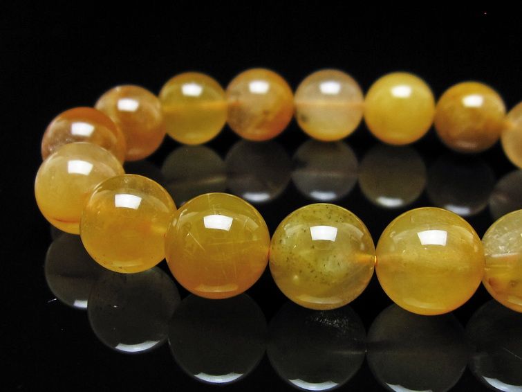 ルチルクォーツ ブレスレット 12mm ゴールドルチル ブロンズルチル 一点物 111-54872