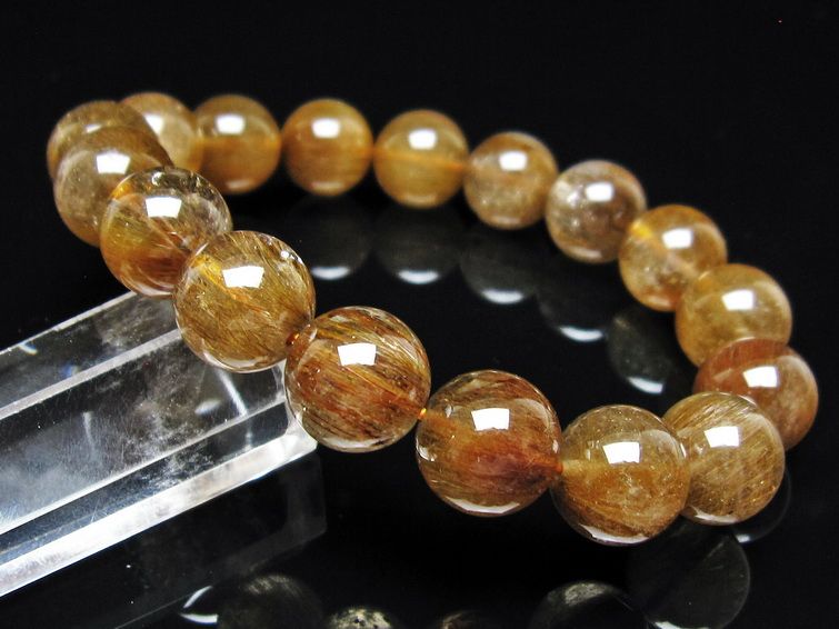 ルチルクォーツ ブレスレット 12mm ゴールドルチル ブロンズルチル 一点物 111-54885
