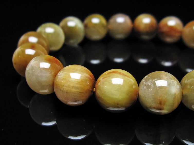 ルチルクォーツ ブレスレット 10mm ゴールドルチル ブロンズルチル メール便可 一点物 111-54896