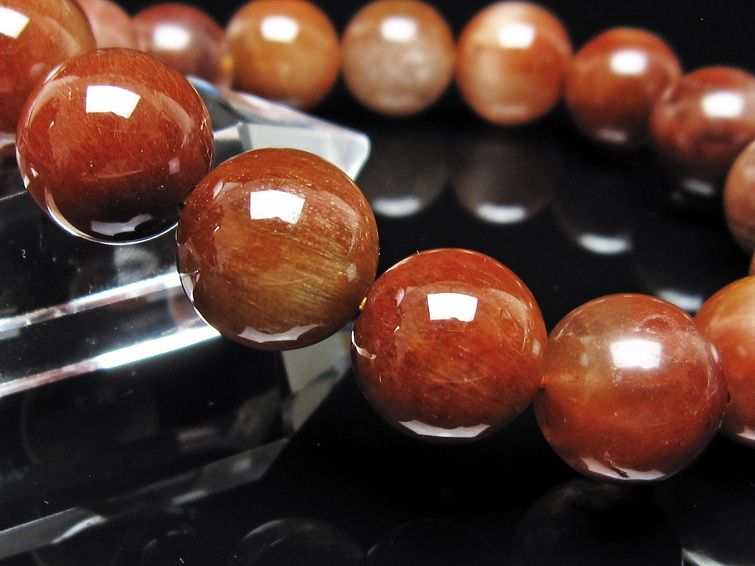 ルチルクォーツ ブレスレット 14mm ゴールドルチル ブロンズルチル 一点物 111-54907