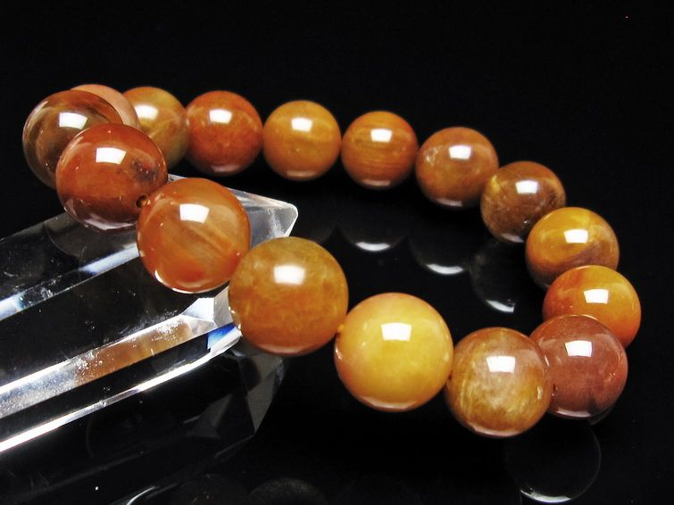 ルチルクォーツ ブレスレット 12mm ゴールドルチル ブロンズルチル 一点物 111-54909