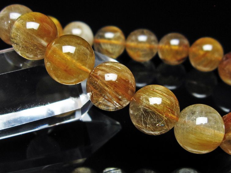 ルチルクォーツ ブレスレット 12mm ゴールドルチル ブロンズルチル