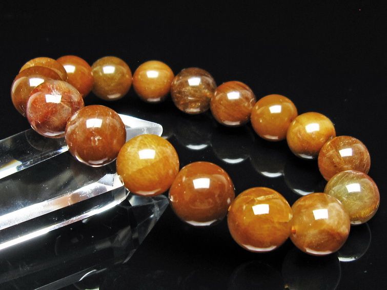 ルチルクォーツ ブレスレット 12mm ゴールドルチル ブロンズルチル 一点物 111-54949