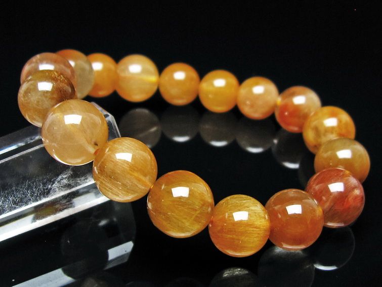 ルチルクォーツ ブレスレット 10mm ゴールドルチル ブロンズルチル 一点物 111-54963