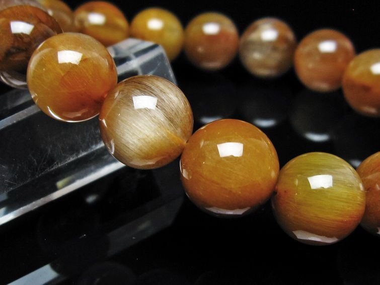 ルチルクォーツ ブレスレット 12mm ゴールドルチル ブロンズルチル 一点物 111-54973