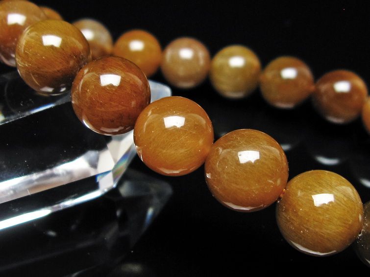 ルチルクォーツ ブレスレット 10mm ゴールドルチル ブロンズルチル 一点物 111-54979