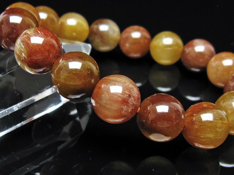 ルチルクォーツ ブレスレット 12mm ゴールドルチル ブロンズルチル 一点物 111-54980