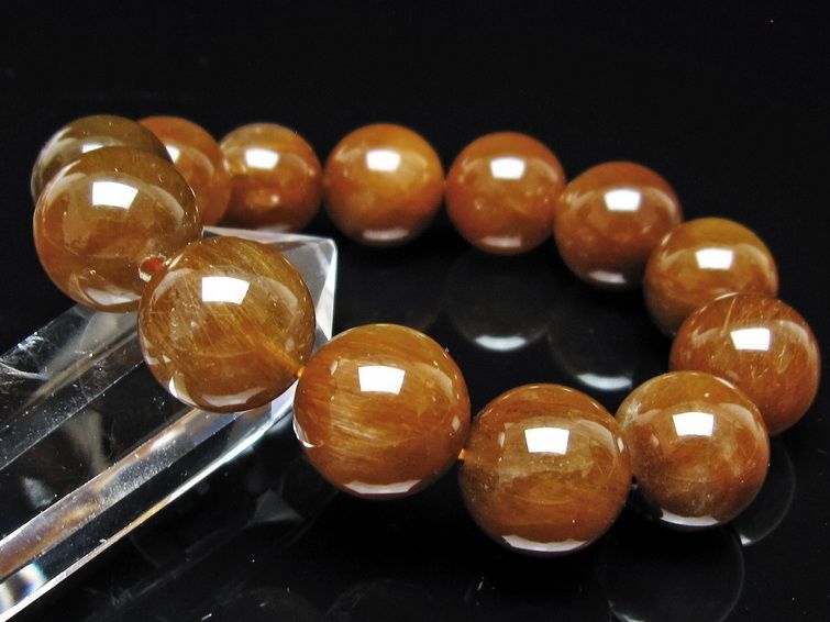 ルチルクォーツ ブレスレット 16mm ゴールドルチル ブロンズルチル 一点物 111-54982