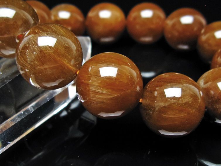 ルチルクォーツ ブレスレット 16mm ゴールドルチル ブロンズルチル 一点物 111-54982