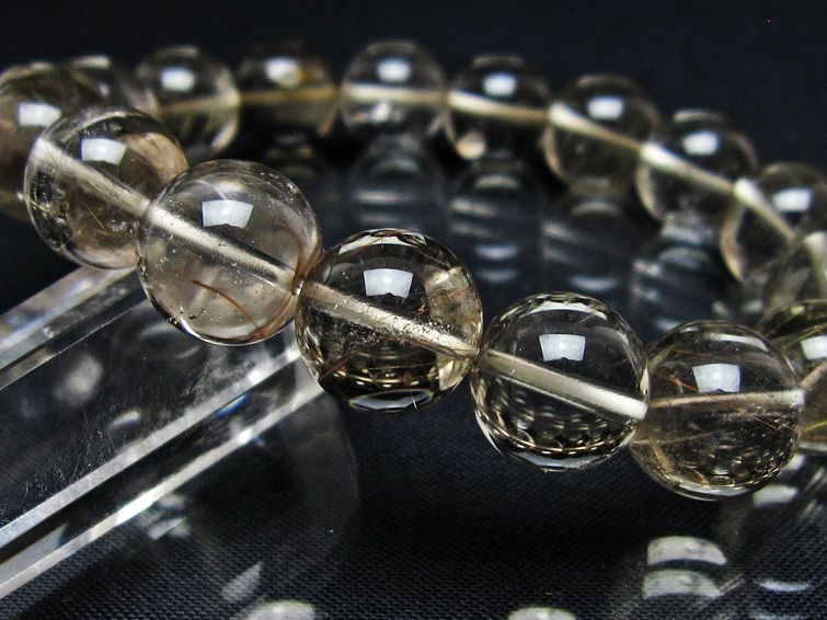 ルチルクォーツ ブレスレット 12mm プラチナルチル ブレス メール便可 一点物 111-55007