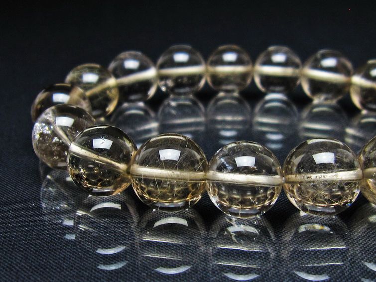 ルチルクォーツ ブレスレット 12mm プラチナルチル ブレス メール便可 一点物 111-55007