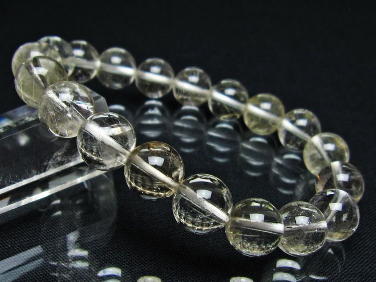ルチルクォーツ ブレスレット 10mm プラチナルチル ブレス メール便可 一点物 111-55014